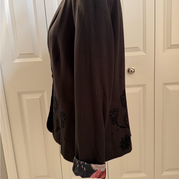 Desigual Black Blazer with Red Floral Embroidery - Picture 3 of 12